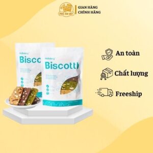 Bánh BISCOTTI Ăn Kiêng Nguyên Cám mix 3 VỊ HEBEKERY - Gói 100gram và 250gram